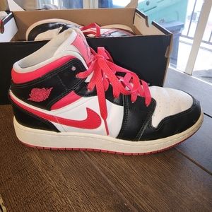 Air Jordan 1 Mid, 6Y, Red/black
